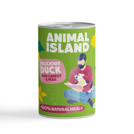 Mokra karma dla Psa Animal Island kaczka z marchewką i gruszką 400g